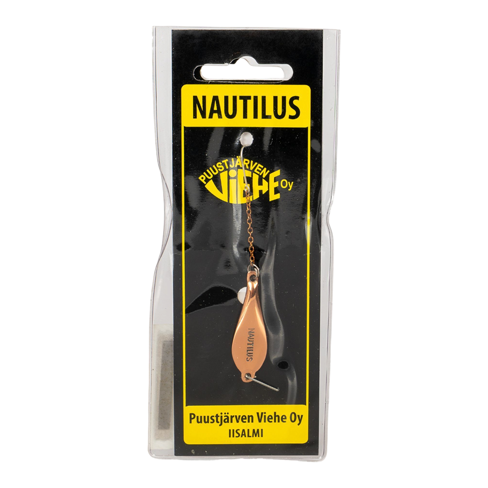 Блесна Puustjarven Nautilus 40мм, 5гр, цвет (Hop/Kup) цепочка-крючок. Фото №1