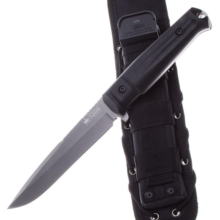 Нож Delta AUS8 s v2 (сатин, черная рукоять, камо ножны) (Кизляр). Фото №2