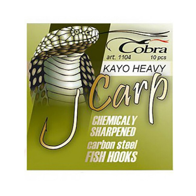 Крючки Cobra CARP KAYO HEAVY серия 1104NSB размер 001/0 10шт.. Фото №2