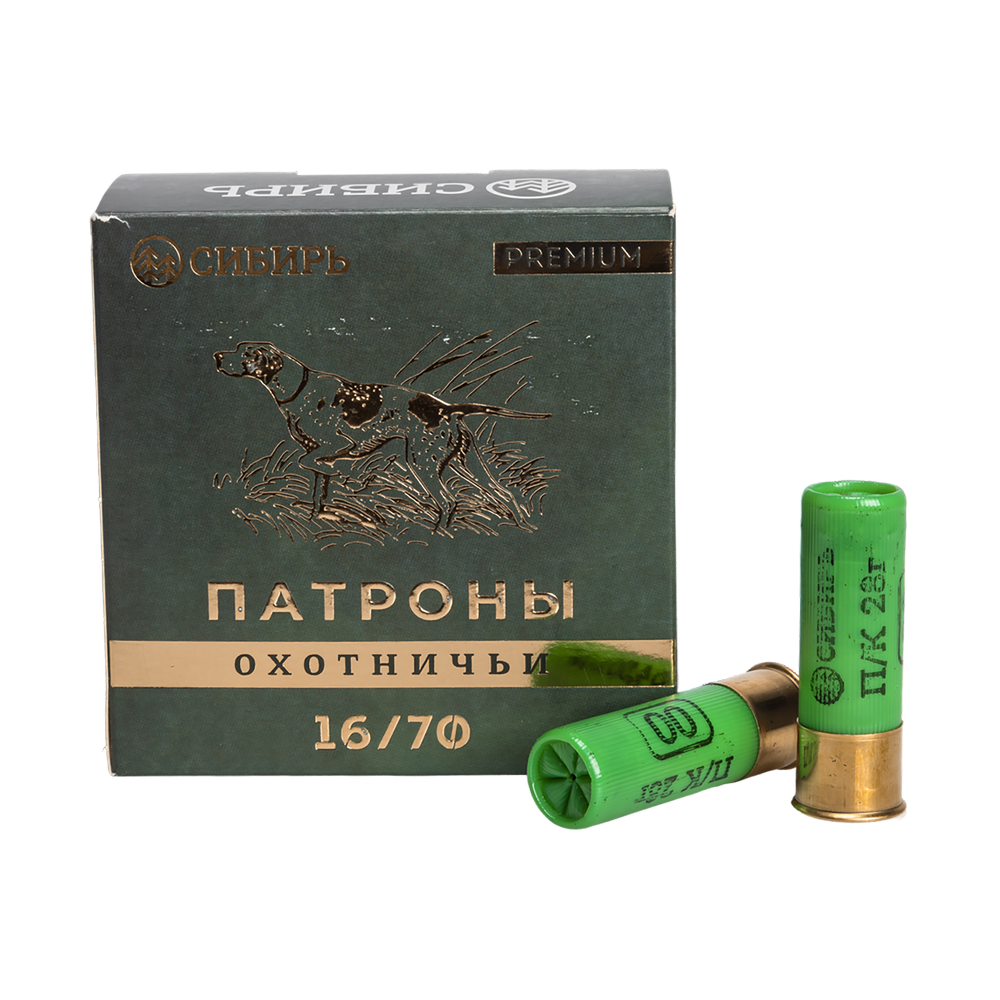 Патрон СИБИРЬ PREMIUM 16/70 охотничий дробовой 28г №00 (пачка 25 шт) (в коробке 250шт). Фото №1 Патрон СИБИРЬ PREMIUM 16/70 охотничий дробовой 28г №00 (пачка 25 шт) (в коробке 250шт). Фото №1