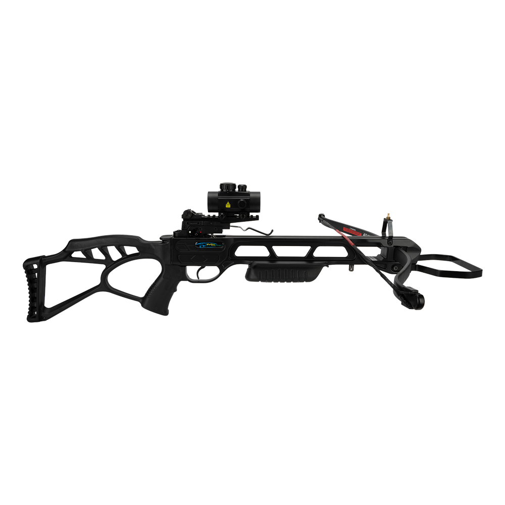 Арбалет рекурсивный Man Kung 185, черный, 4 стрелы, натяжитель, ремень, кивер. Фото №1 Арбалет рекурсивный Man Kung 185, черный, 4 стрелы, натяжитель, ремень, кивер. Фото №1