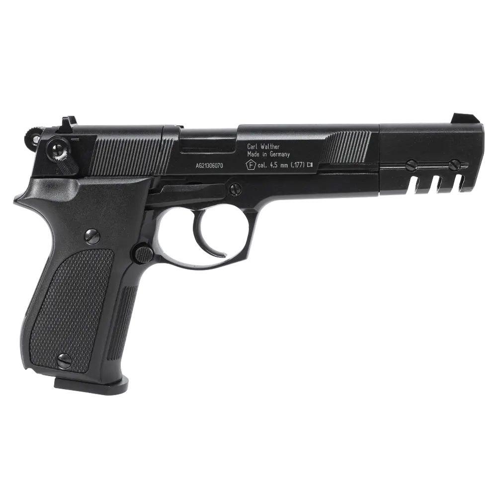 Пистолет пневматический Walther СР 88 Competition (удлиненный свол, чёрный с чёрными пластиковыми накладками). Фото №1 Пистолет пневматический Walther СР 88 Competition (удлиненный свол, чёрный с чёрными пластиковыми накладками). Фото №1