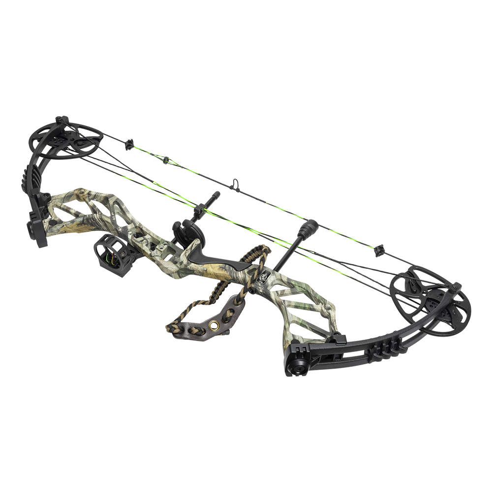Лук Man Kung CBA5 Thorns, блочный, forest camo, 30-60 lbs, прицел, пипсайт, полка, релиз, стабилизатор. Фото №9