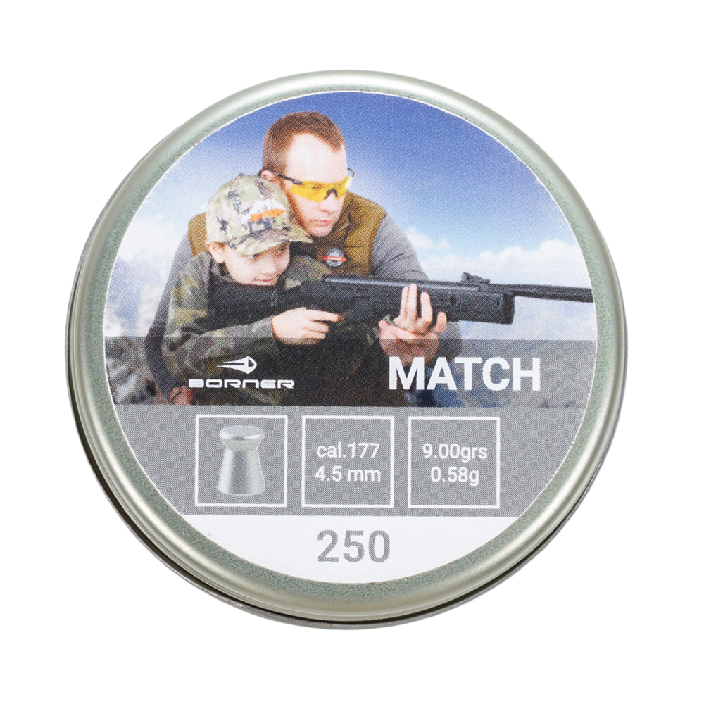 Пуля пневматическая Borner " Match", 4,5 (250 шт.) 0,58гр. (65 шт в коробке). Фото №1 Пуля пневматическая Borner " Match", 4,5 (250 шт.) 0,58гр. (65 шт в коробке). Фото №1