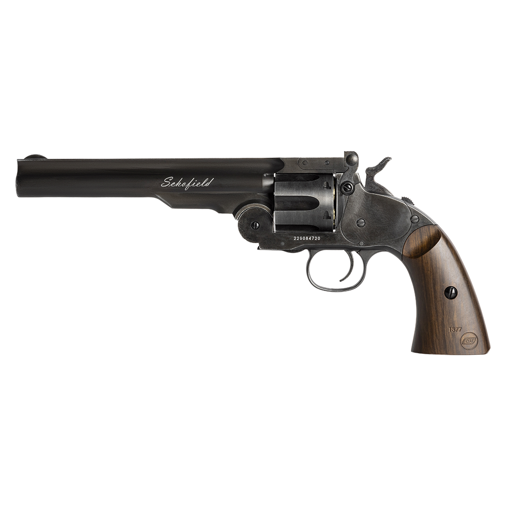 Револьвер пневматический ASG Schofield 6" Aging black, калибр 4,5 мм. Фото №5