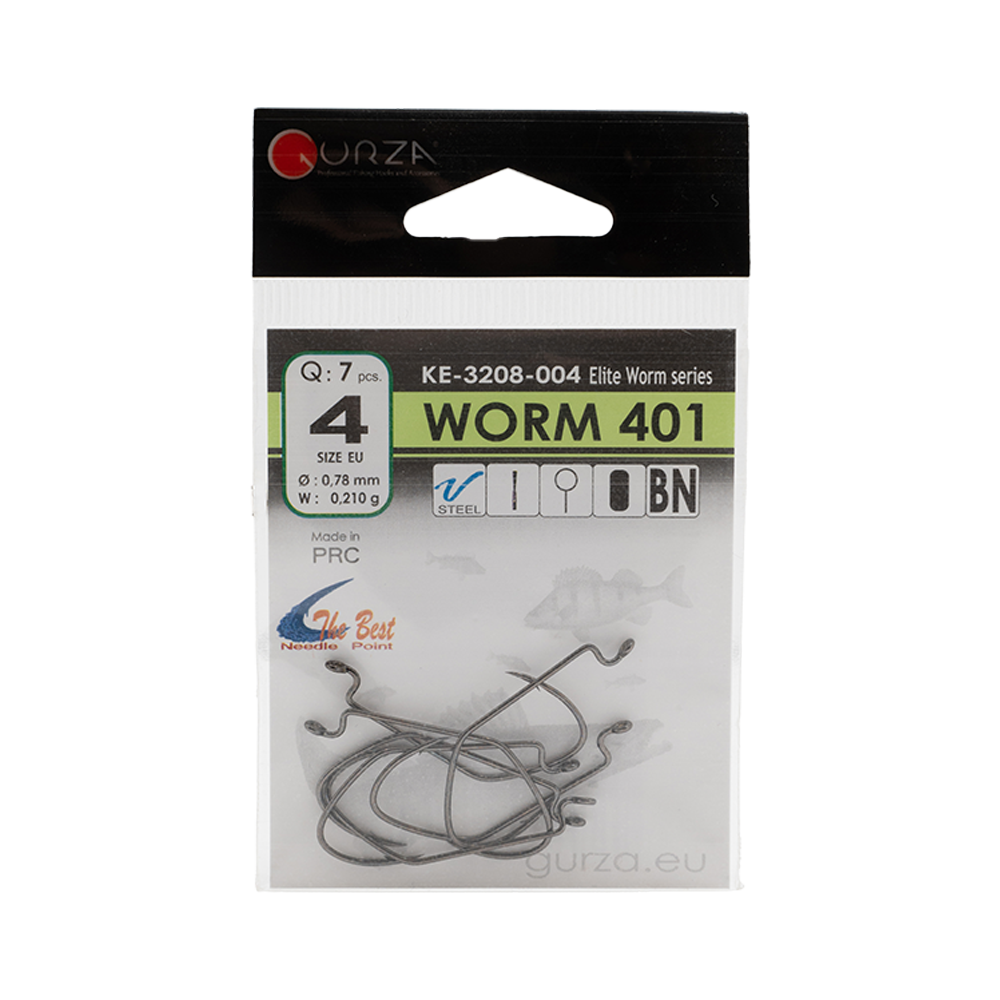 Крючок Gurza WORM 401 #4 BN 7 шт/уп.. Фото №1