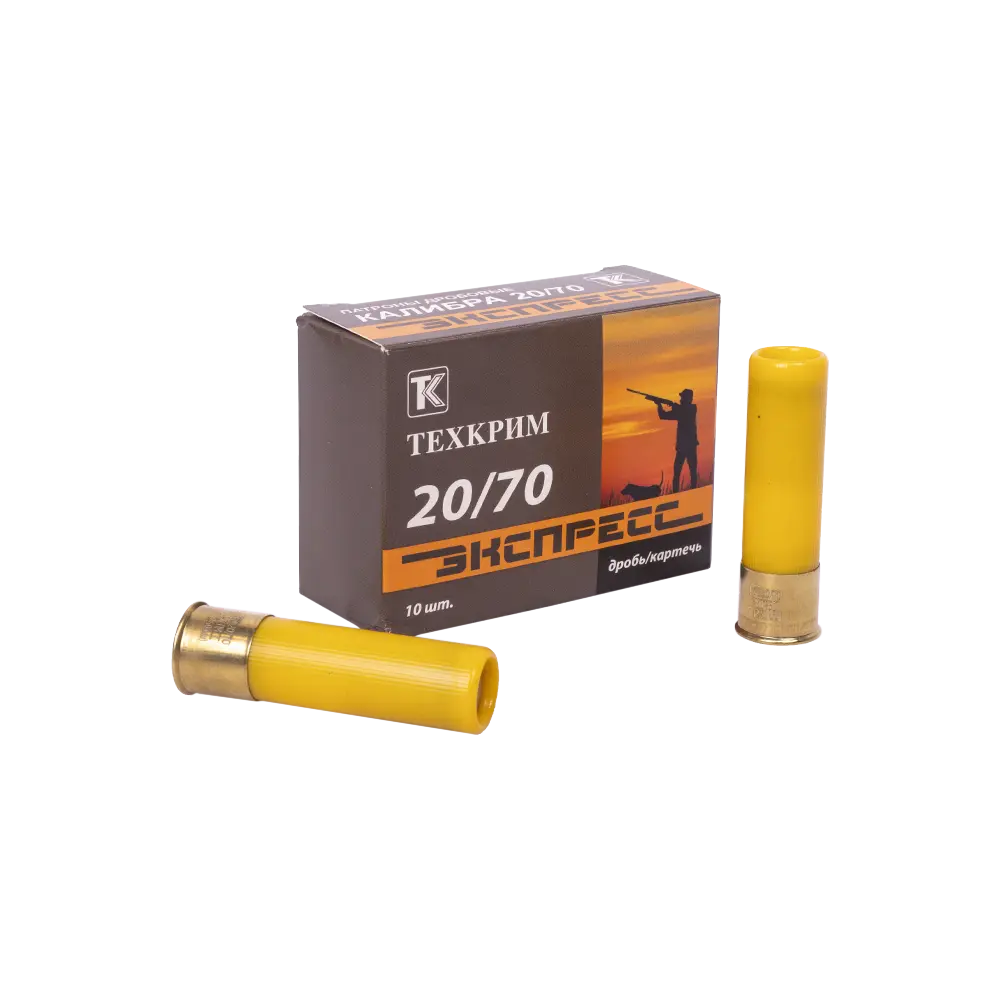 Патрон Техкрим 20/70 Экспресс №7 (в упаковке 10 шт) (в коробке 300 шт.). Фото №1 Патрон Техкрим 20/70 Экспресс №7 (в упаковке 10 шт) (в коробке 300 шт.). Фото №1