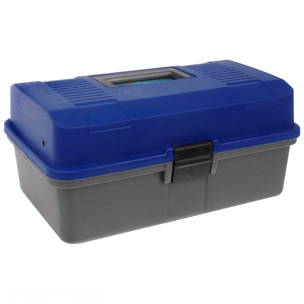 Ящик рыболова двухполочный синий Helios. Фото №3