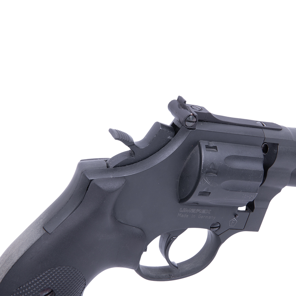 Пистолет пневматический S&W 586-4" (чёрный с чёрными резиновыми накладками). Фото №2