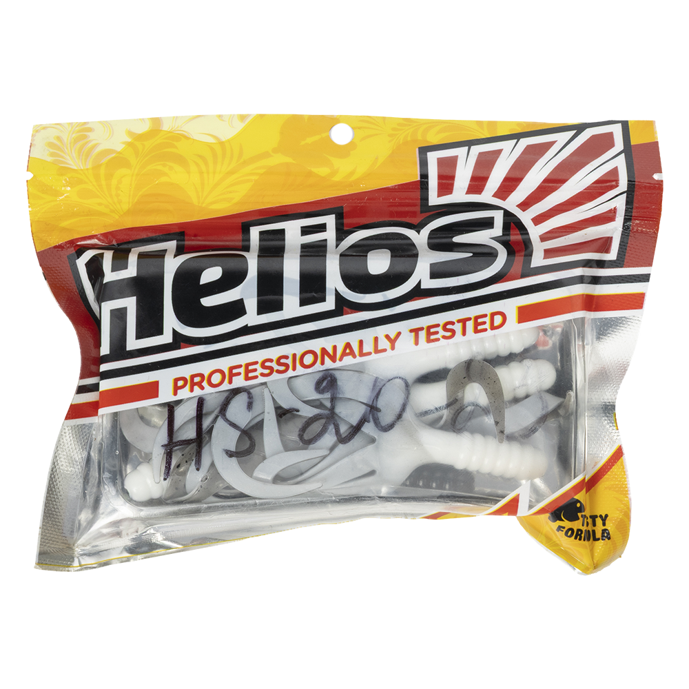 Твистер Helios Credo Four tail 2,35"/6,0 см Black & White 10шт. (HS-20-023). Фото №1