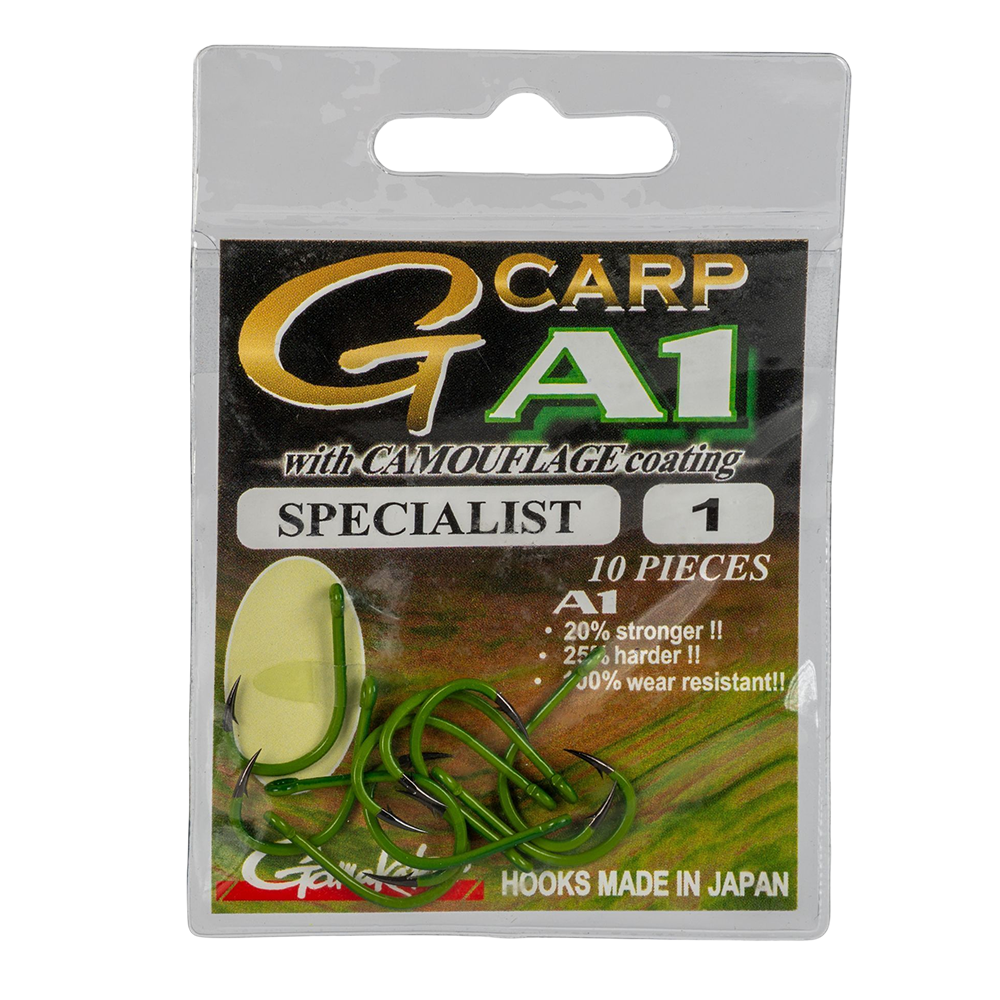 Крючок Gamakatsu Hook A1G-CARP Camougreen Specialist №01. Фото №1 Крючок Gamakatsu Hook A1G-CARP Camougreen Specialist №01. Фото №1