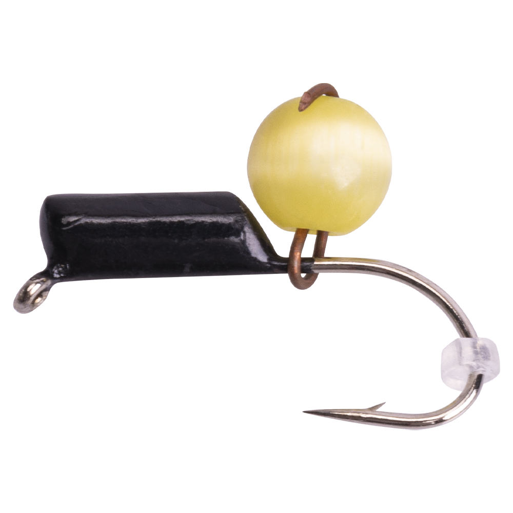 Мормышка вольфрамовая "Кошачий глаз" подвес d2,0 желтый (10шт). Фото №1