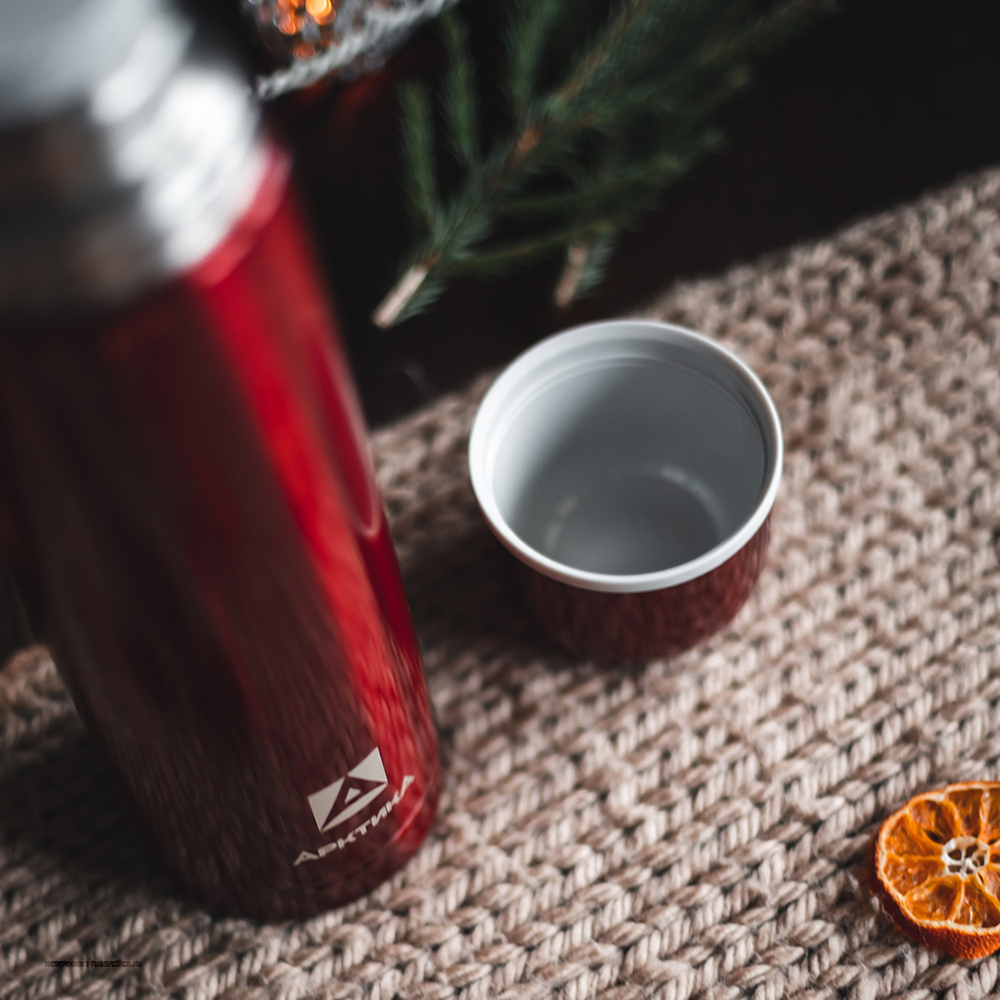 Термос "Арктика", бытовой, вакуумный (для напитков), 750 мл, (красный). Фото №4