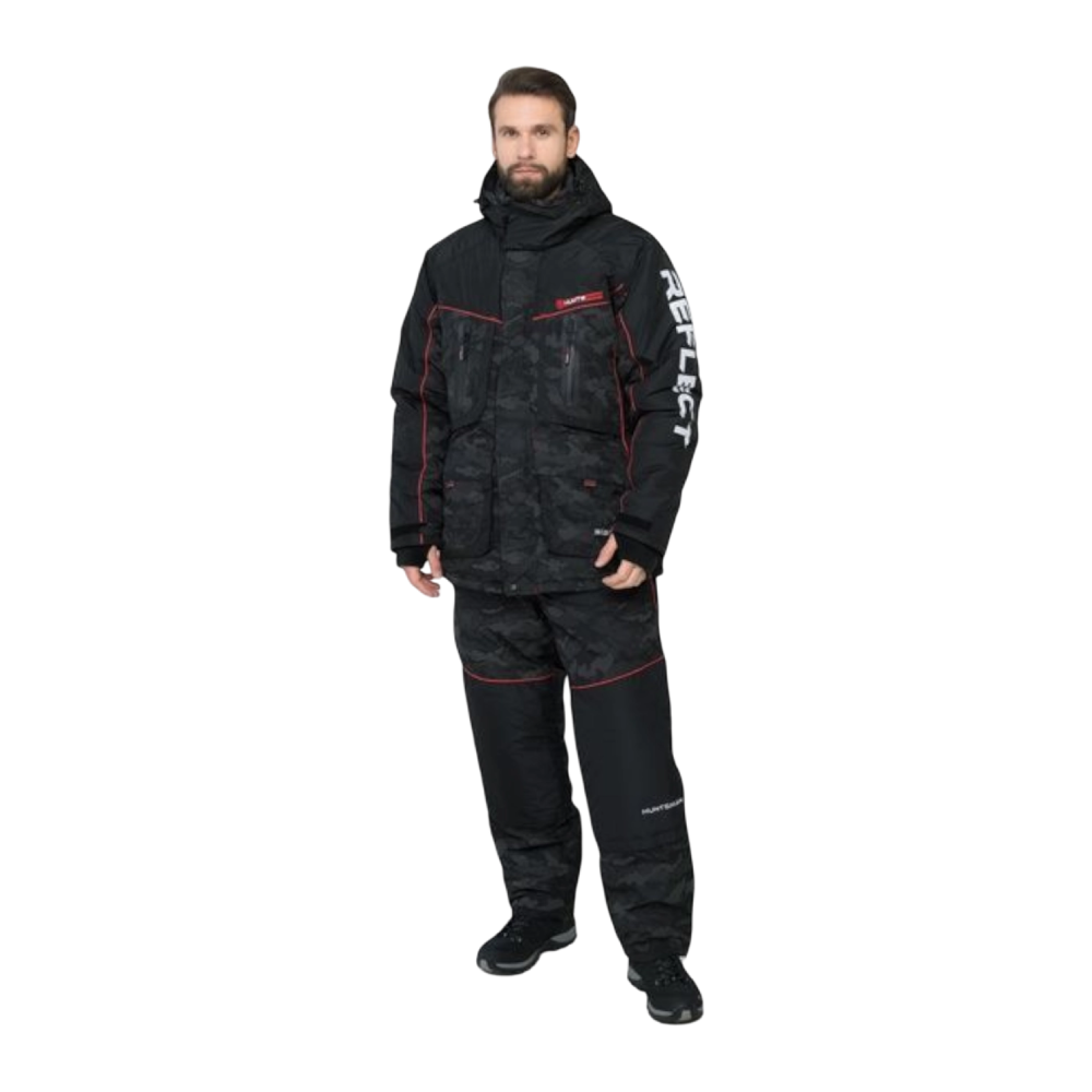 Костюм Huntsman Siberia Reflect (Черный, Reflex Membrane) р. 60-62/170-172. Фото №1 Костюм Huntsman Siberia Reflect (Черный, Reflex Membrane) р. 60-62/170-172. Фото №1