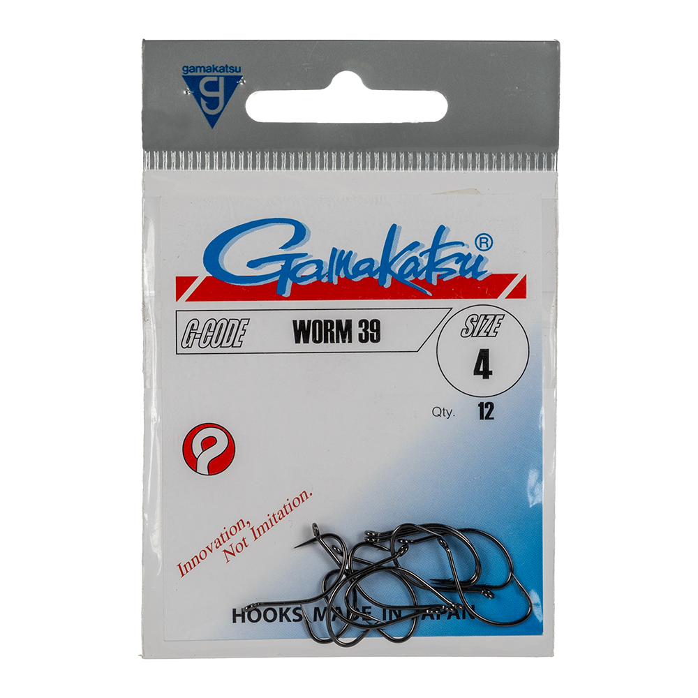 Крючок Gamakatsu Hook Worm 39 (SPR) Black №04. Фото №1 Крючок Gamakatsu Hook Worm 39 (SPR) Black №04. Фото №1