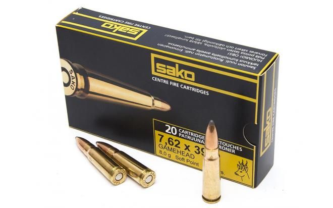 Патрон нарезной SAKO калибр 7.62х39 SP Gamehead 8,0 гр. 123 grn. (в пачке 20 шт.). Фото №2