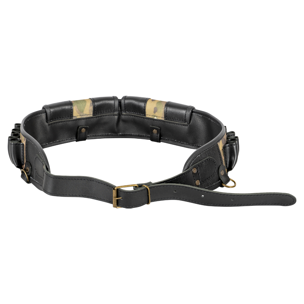 Патронташ №59 на 24 патрона (12 калибра) закрытый/открытый, 2 клапана, кожа/ткань (ИП Шунина). Фото №1