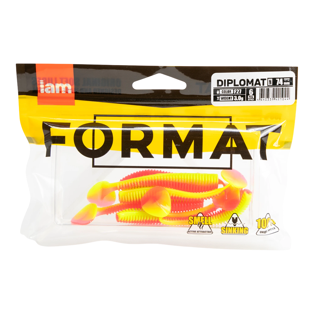 Силиконовая приманка FORMAT DIPLOMAT 74mm, цвет F27 (6шт.упак). Фото №1