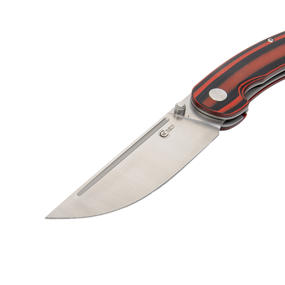 Нож складной МС "Тунгус" сталь AUS-10, рукоять G10 (черно-красная). Фото №4