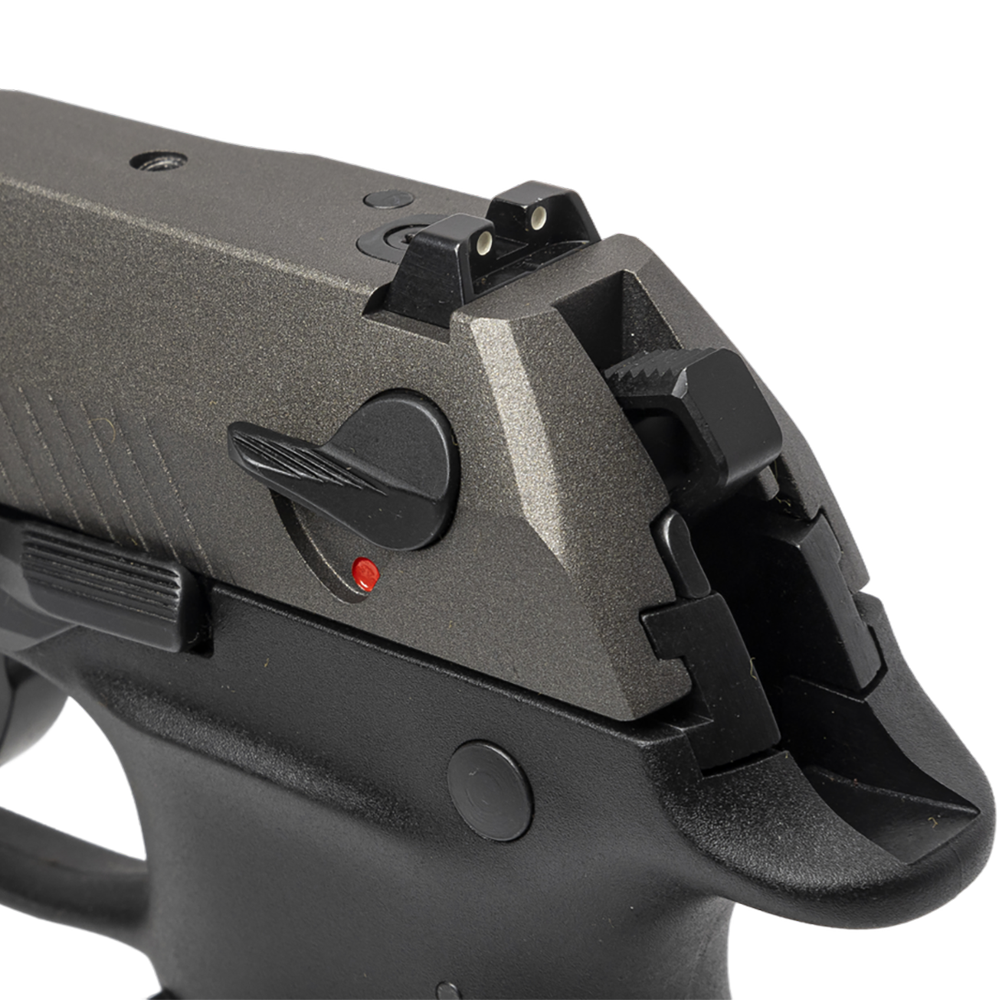 Пистолет АТА9 калибр 9*19 мм, Tungsten, вольфрамовый затвор, черная рамка. Фото №6