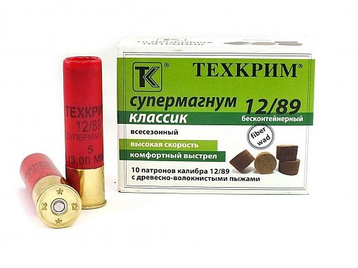 Патрон гладкоствольный 12/89 № 00 Супермагнум (Техкрим) (10 шт.). Фото №1
