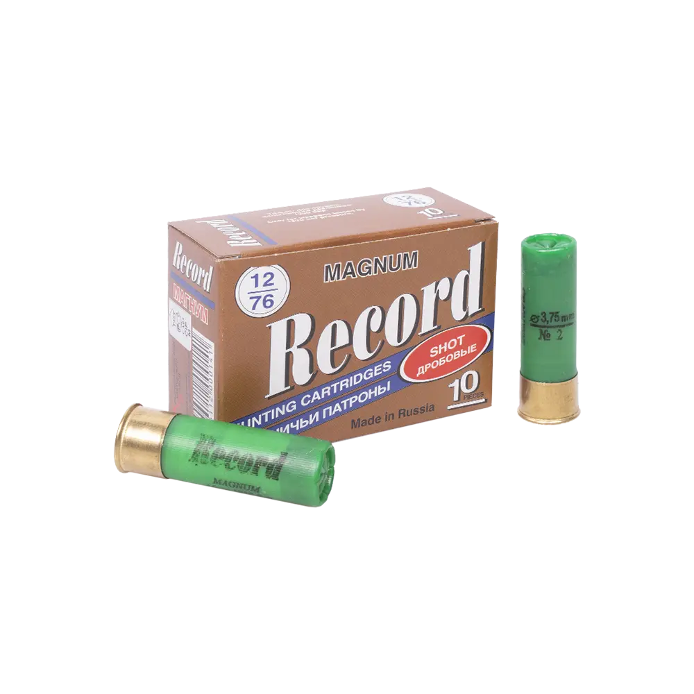 Патрон РЕКОРД МАГНУМ 12/76 дробь № 2 (в пачке 10 шт.) (в коробке 200 шт.). Фото №2 Патрон РЕКОРД МАГНУМ 12/76 дробь № 2 (в пачке 10 шт.) (в коробке 200 шт.). Фото №2