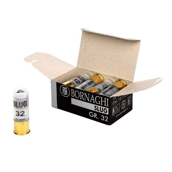 Патрон BORNAGH Slug 32 пулевой 12/70, 32гр.(в пачке 10шт) (в коробке 250шт). Фото №2