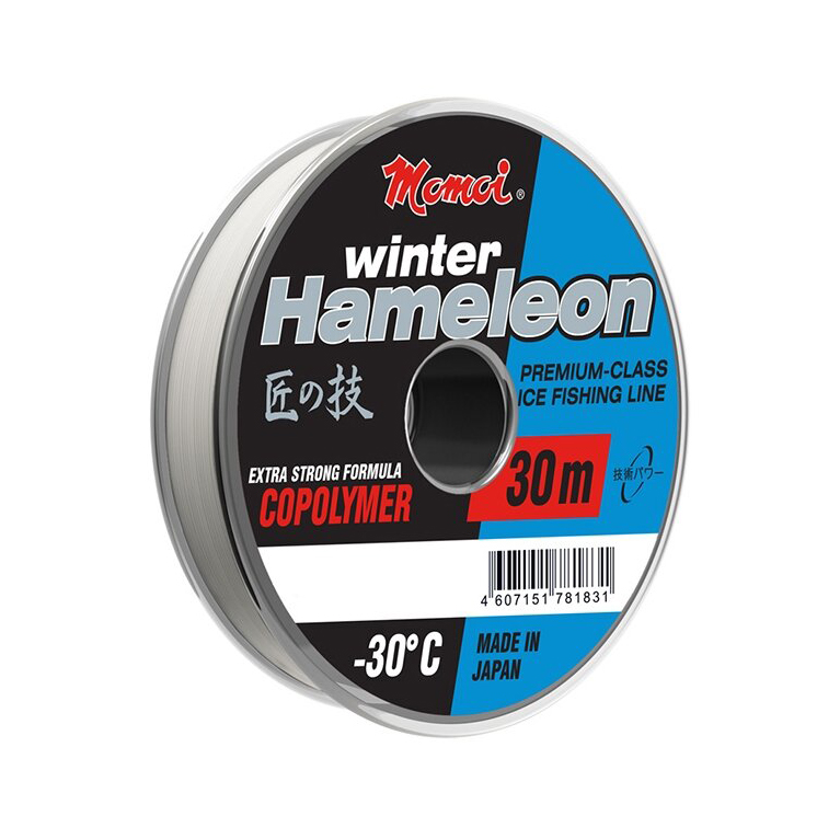 Леска монофиламентная Momoi Hameleon Winter 0.21мм/50м 5,0кг прозрачная. Фото №2 Леска монофиламентная Momoi Hameleon Winter 0.21мм/50м 5,0кг прозрачная. Фото №2