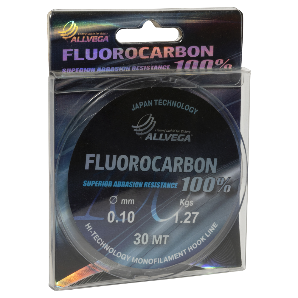 Леска ALLVEGA "FX FLUOROCARBON 100%" 0.10мм (30м) (1,27кг) (LFX3010). Фото №1