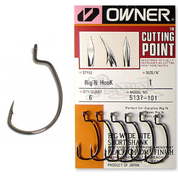 Крючок Owner офсетный Rig'n Hook №3/0. Фото №1