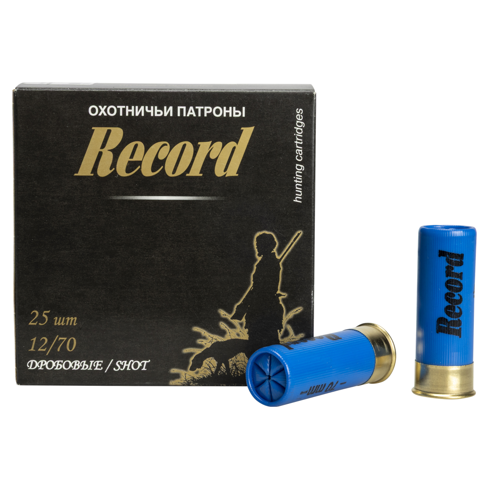 Патрон "Рекорд" (бесконтейнерный) увеличенная осыпь 12/70 №4 34 гр. NEW (пачка 25 шт, короб., 250). Фото №1 Патрон "Рекорд" (бесконтейнерный) увеличенная осыпь 12/70 №4 34 гр. NEW (пачка 25 шт, короб., 250). Фото №1