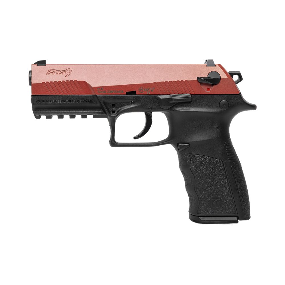 Пистолет АТА9 калибр 9*19 мм, Red, красный затвор, черная рамка. Фото №5