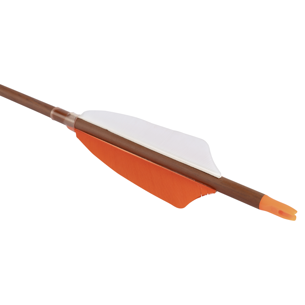 Стрела лучная карбон под дерево Centershot Grizzly 400 натуральное оперение 4". Фото №4