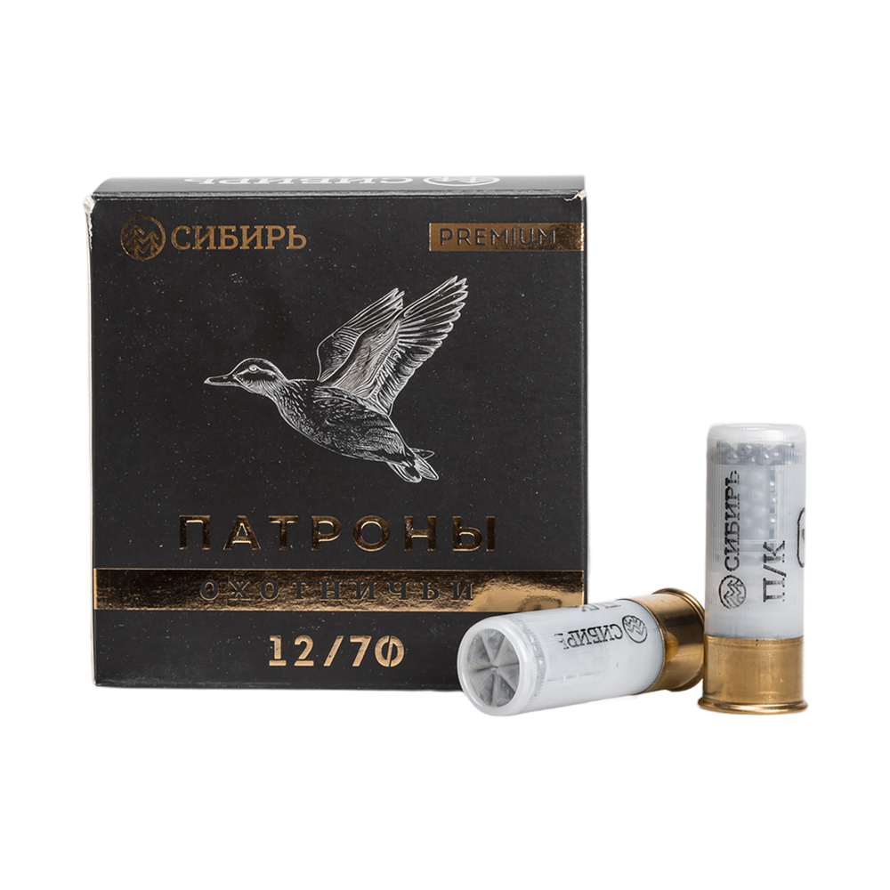 Патрон СИБИРЬ PREMIUM 12/70 охотничий дробовой 36г №4 ПОЛУМАГНУМ (пачка 25 шт) (в коробке 250шт). Фото №1 Патрон СИБИРЬ PREMIUM 12/70 охотничий дробовой 36г №4 ПОЛУМАГНУМ (пачка 25 шт) (в коробке 250шт). Фото №1