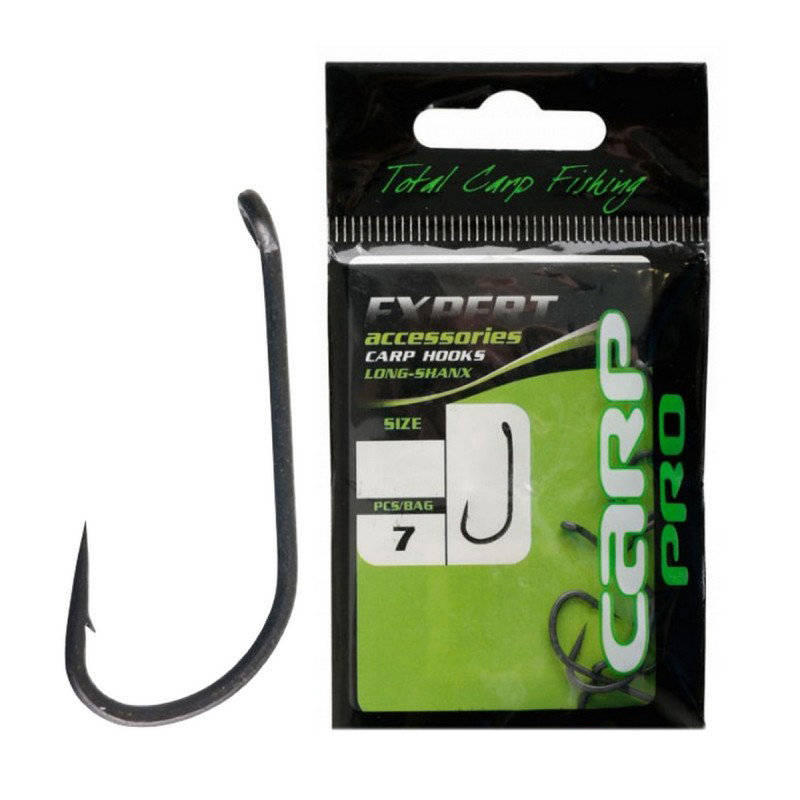 Крючок карповый CARP PRO LONG-SHANX № 6 тефлоновое покрытие. Фото №1