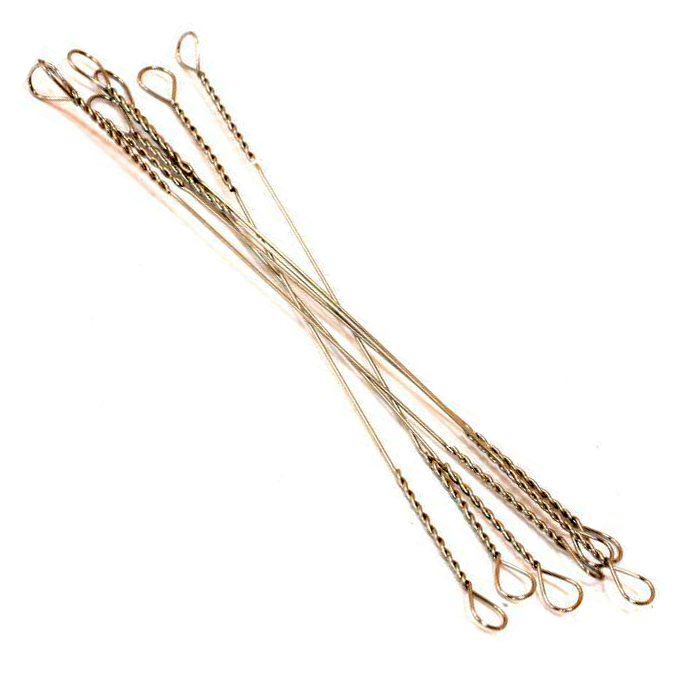 Поводок струна ультра лайт 20см (10шт) (проволока белая AFW). Фото №1