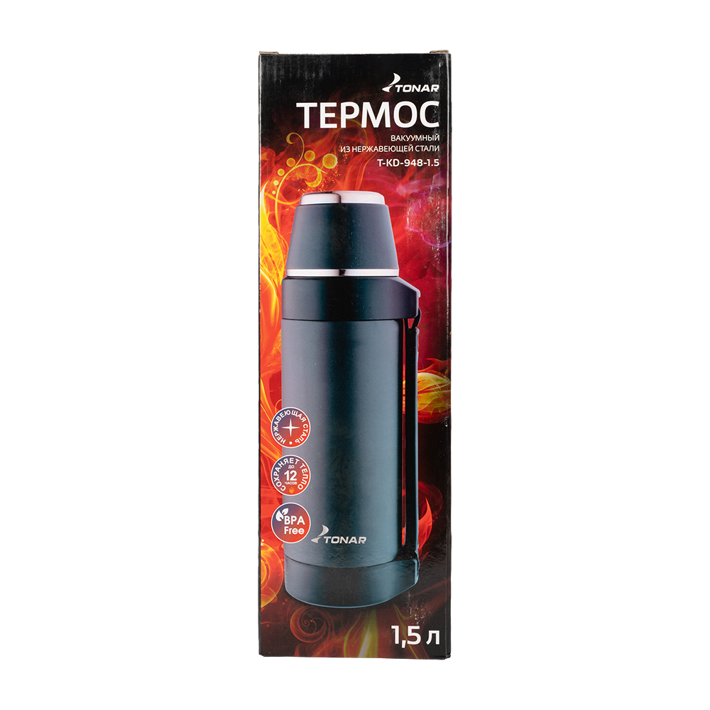 Термос (T-KD-948-1.5) 1500ML синий (ручка) TONAR. Фото №6