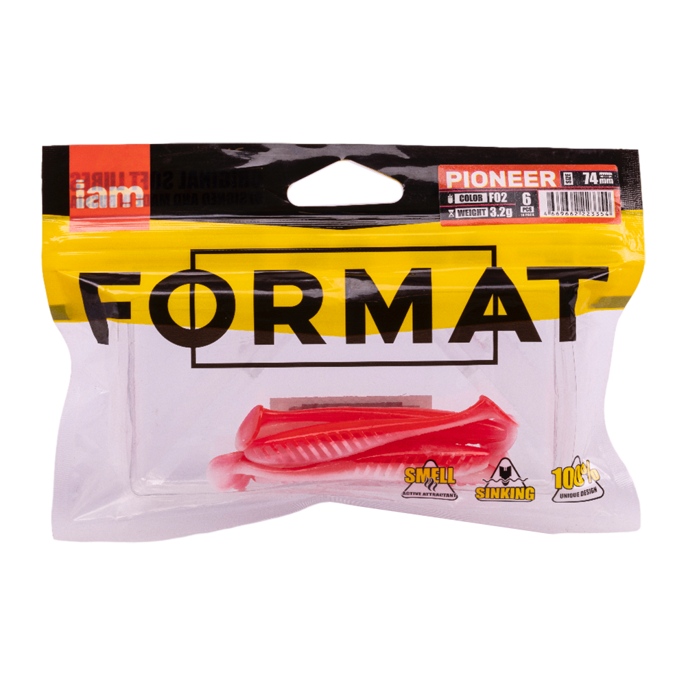 Силиконовая приманка FORMAT PIONEER 74mm, цвет F02, (6шт). Фото №5