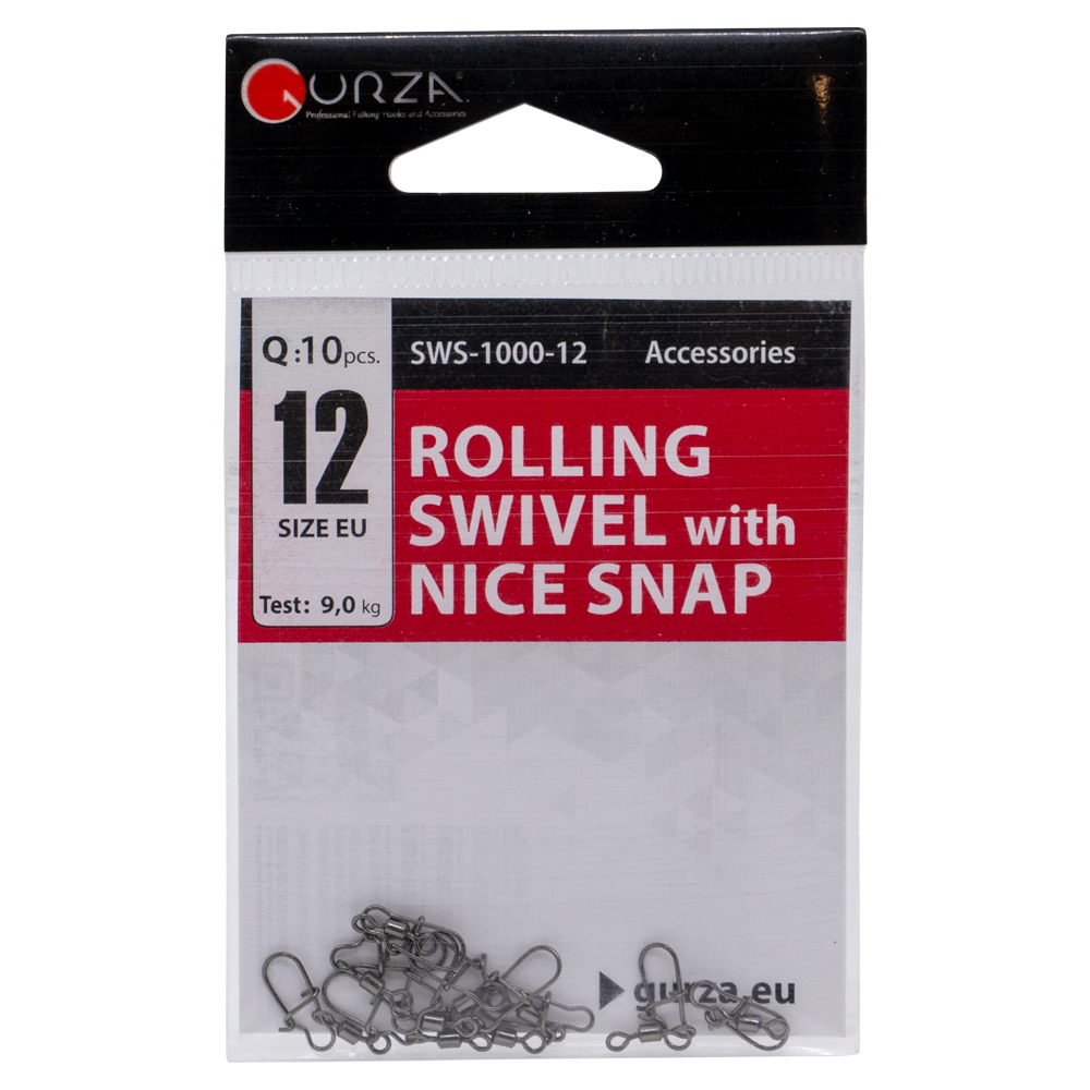Застежка с вертлюжком Gurza - Rolling swivel/Nice Snap BN #12 10 шт./уп.. Фото №1 Застежка с вертлюжком Gurza - Rolling swivel/Nice Snap BN #12 10 шт./уп.. Фото №1