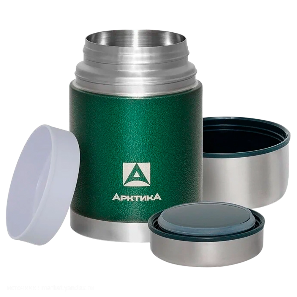 Термос "Арктика" вакуумный, бытовой, с широким горлом в чехле (зелёный), 0,8 л. Фото №4