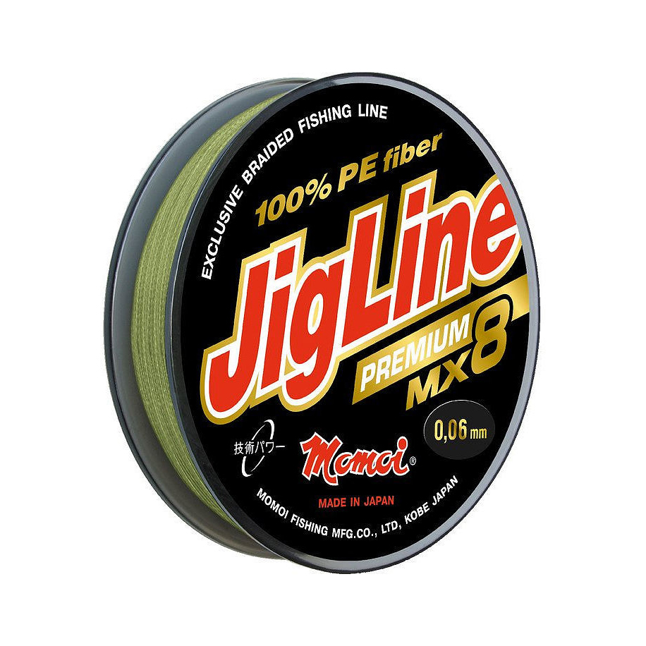 Плетеный шнур Momoi 4-х прядный JigLine WX-8 0,12мм/150м, 10,0кг, хаки. Фото №1