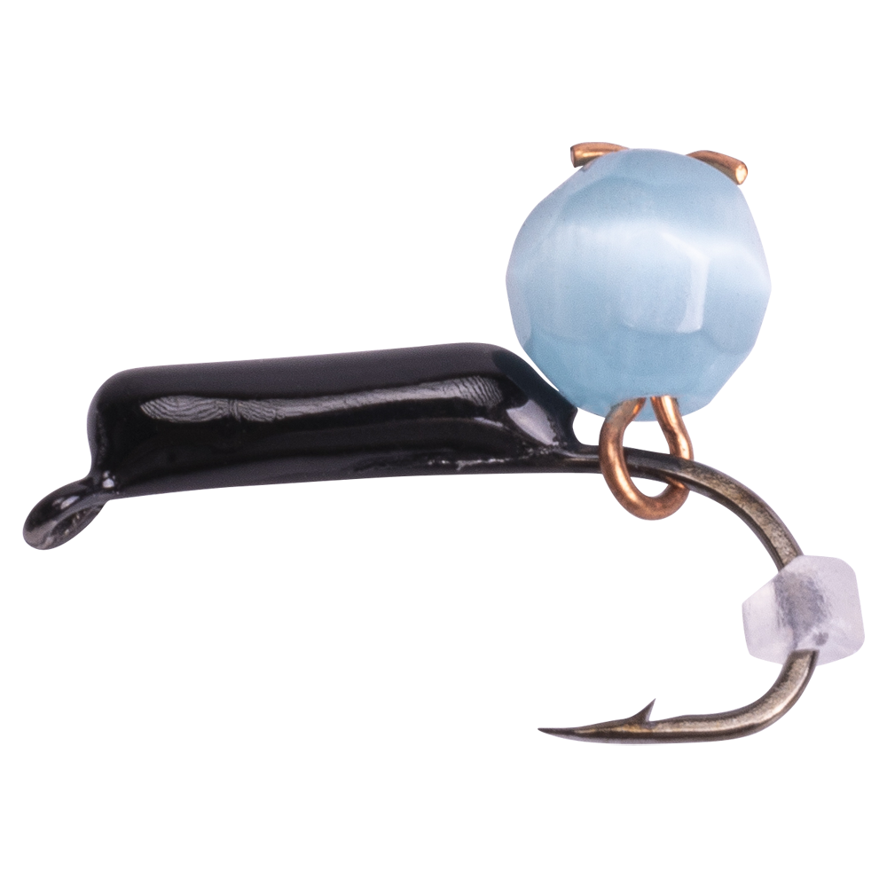 Мормышка вольфрам "TRYE WEIGHT" "Кошачий глаз" подвес d2,0 голубой (10шт). Фото №1