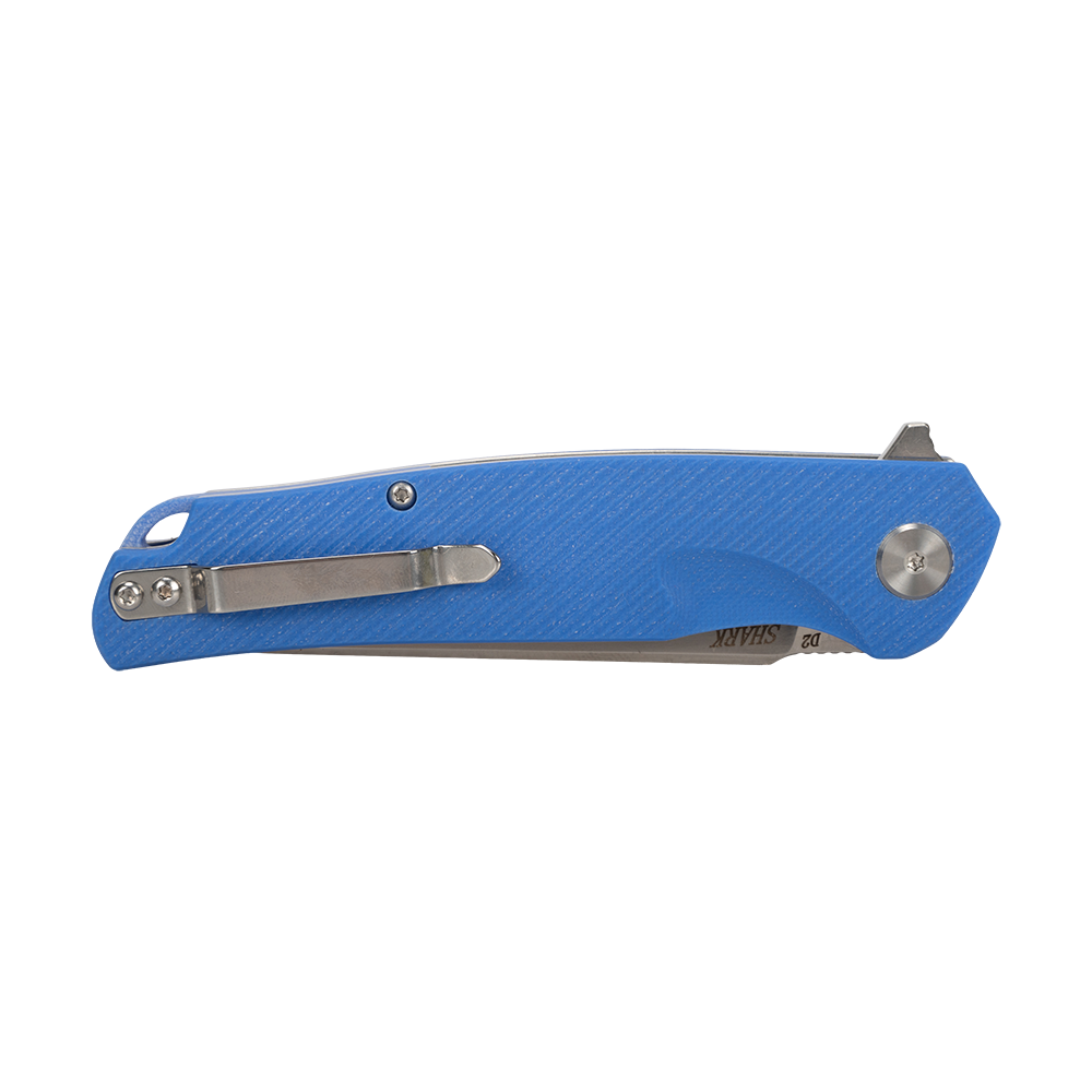 Нож складной Кизляр Shark, клинок D2, рукоять G10, синий. Фото №8