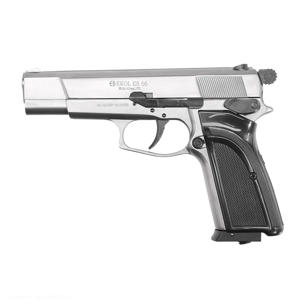 Пистолет пневматический EKOL ES 66 FUME, (никель) калибр 4,5 мм, 3 Дж. Фото №3 Пистолет пневматический EKOL ES 66 FUME, (никель) калибр 4,5 мм, 3 Дж. Фото №3