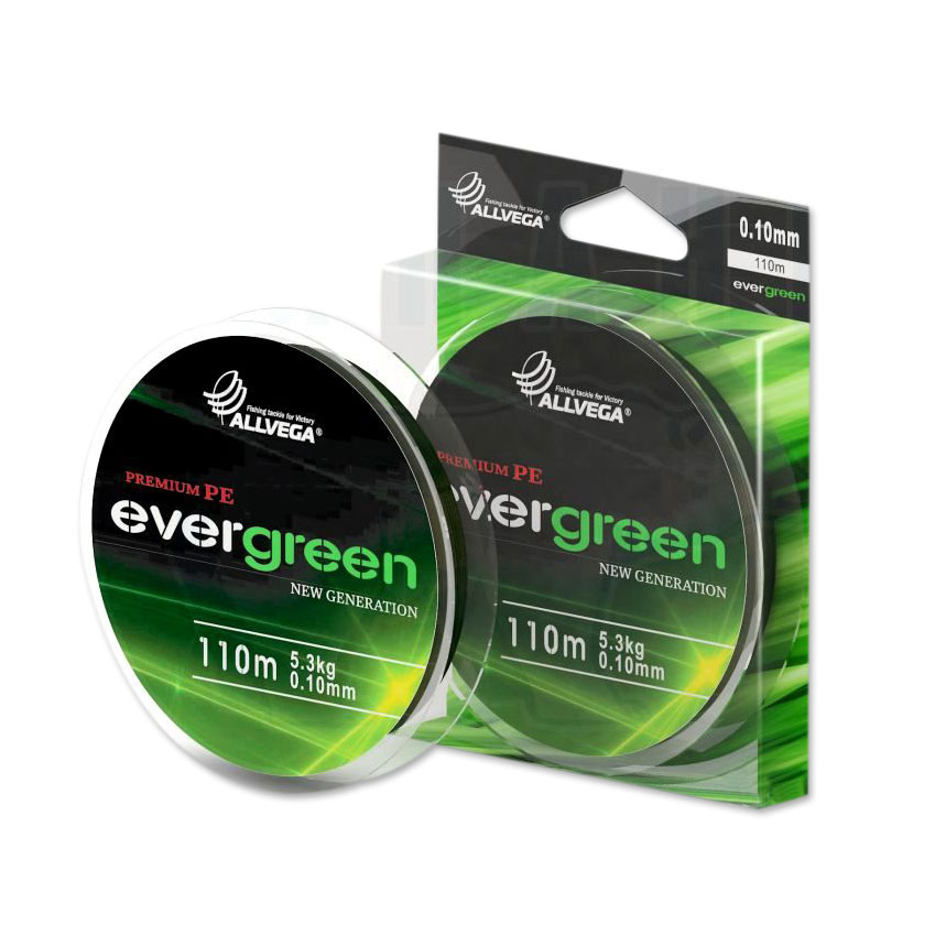 Леска плетеная ALLVEGA "Evergreen" 110м 0,22мм (14.5кг) (тёмно-зелёная). Фото №1