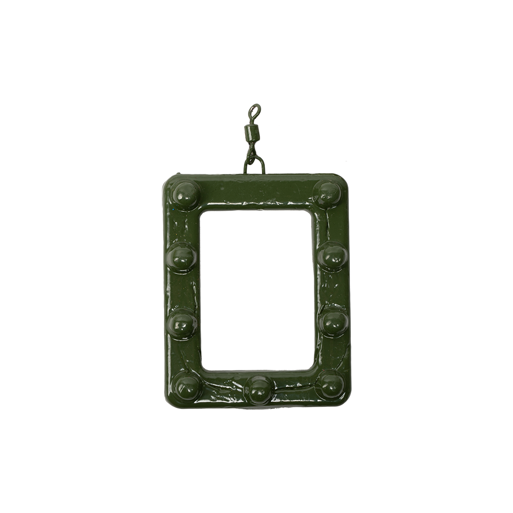 Груз "Рамка" с шипами с ушком и вертлюгом крашенный 110гр.. Фото №2