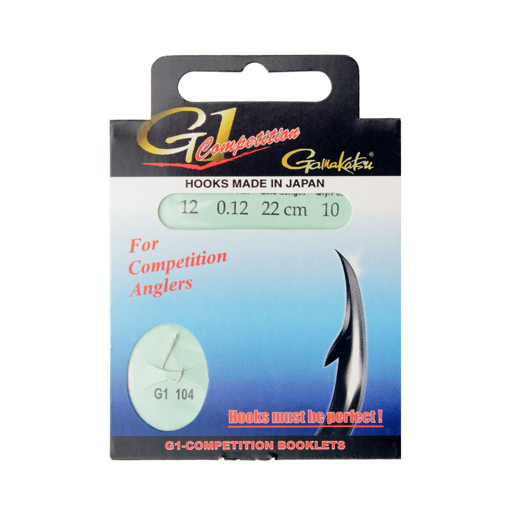 Крючок GAMAKATSU G1-104 22см №12 d поводка 012 (10шт.) (140317-01200). Фото №1