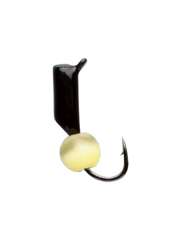 Мормышка вольфрамовая Trye Weight черная "Гвоздешарик" d2,5мм ядреный глаз, желтый (10шт). Фото №2