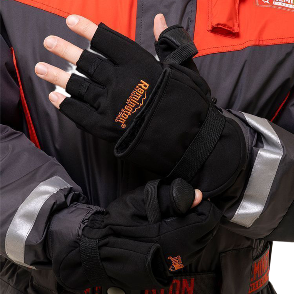 Перчатки-варежки Remington Activ Fishing Softshell Black р. S/M. Фото №4 Перчатки-варежки Remington Activ Fishing Softshell Black р. S/M. Фото №4