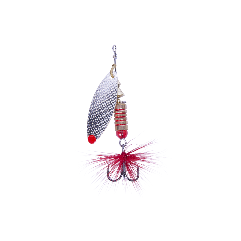 Блесна вращающаяся MADFISH Aglia Long №1, 6гр, цвет (Silver-red-dot). Фото №2